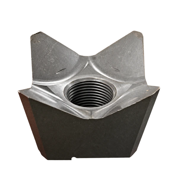 Husky H10233T steel beaver tooth with raised cutting edges, a steel body, and a central threaded mounting bore
